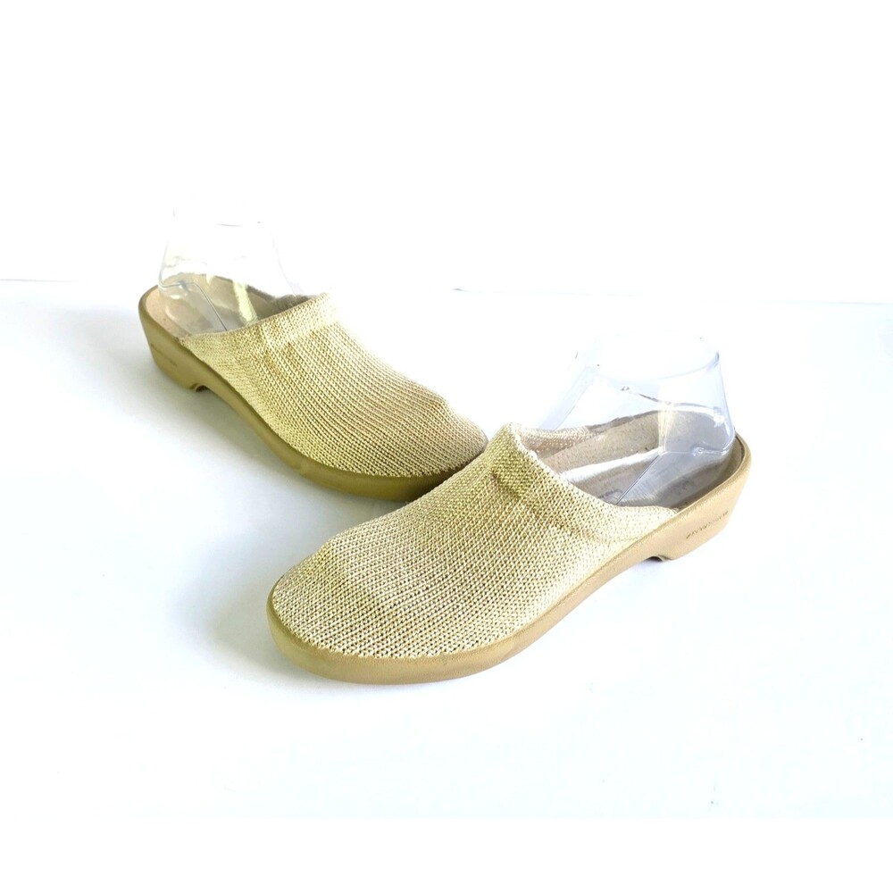 ARCOPEDICO Light Clog Shoes Beige Nylon Knit Sz 39 8 8.5 Comfort Slip On